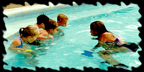 Children in swim training